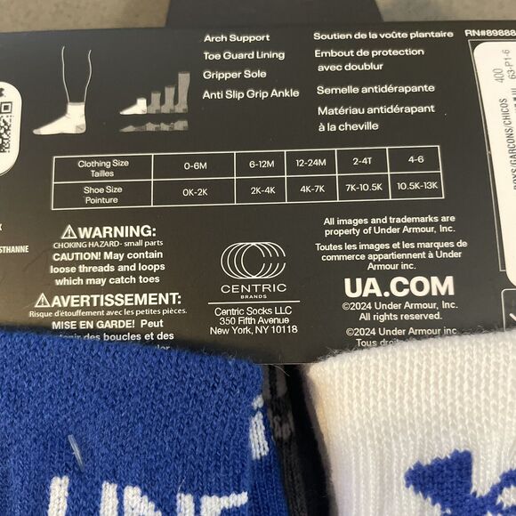Under Armour kids lightweight quarter Red and Gray Socks 6 pk size 0-6 M New - Picture 5 of 6